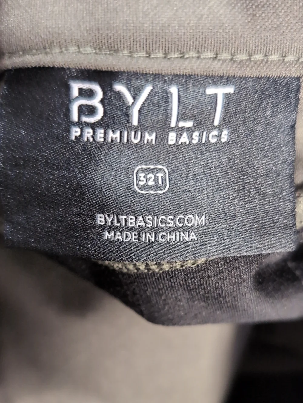 BYLT Premium Basics Everyday Pant 2.0 Size 32/T in Dark Olive Green